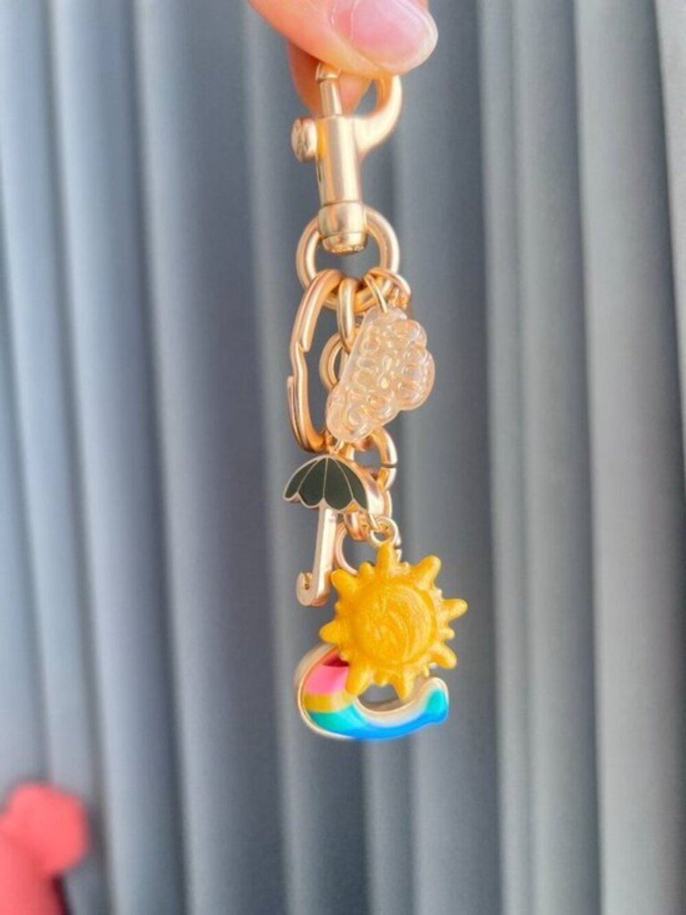 Rainbow Charm Keychain Bag Charm - Cloud, Sun and Umbrella - Picture 8 of 8
